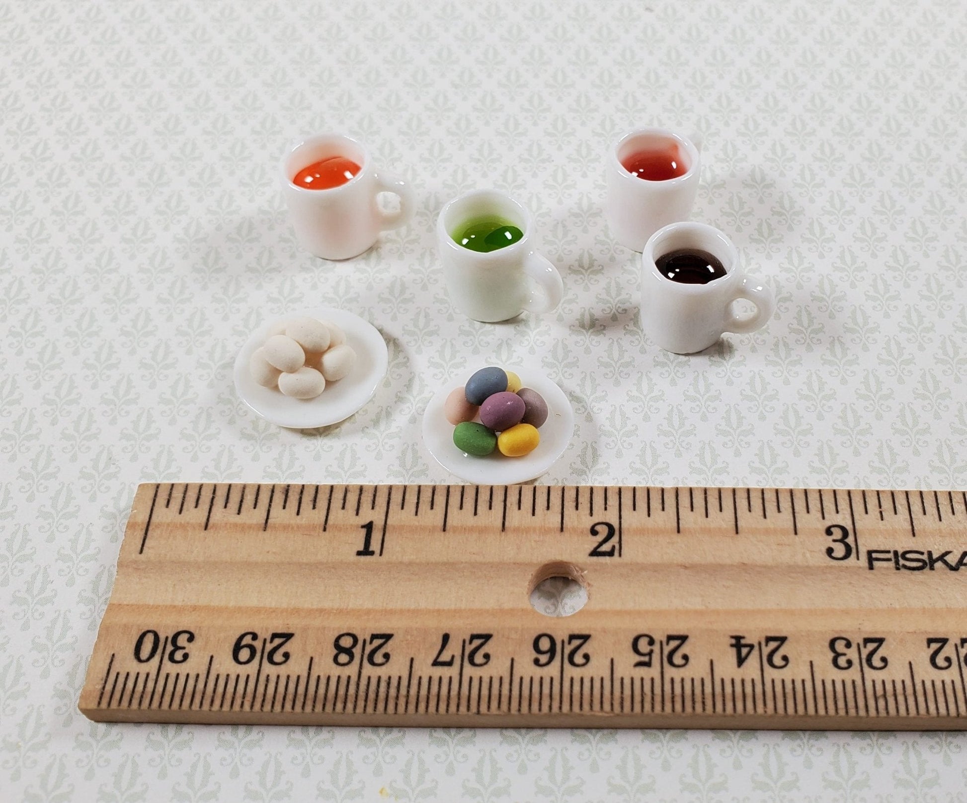 Dollhouse Easter Egg Dyeing Set with Mugs with "Dye" 1:12 Scale Miniatures - Miniature Crush
