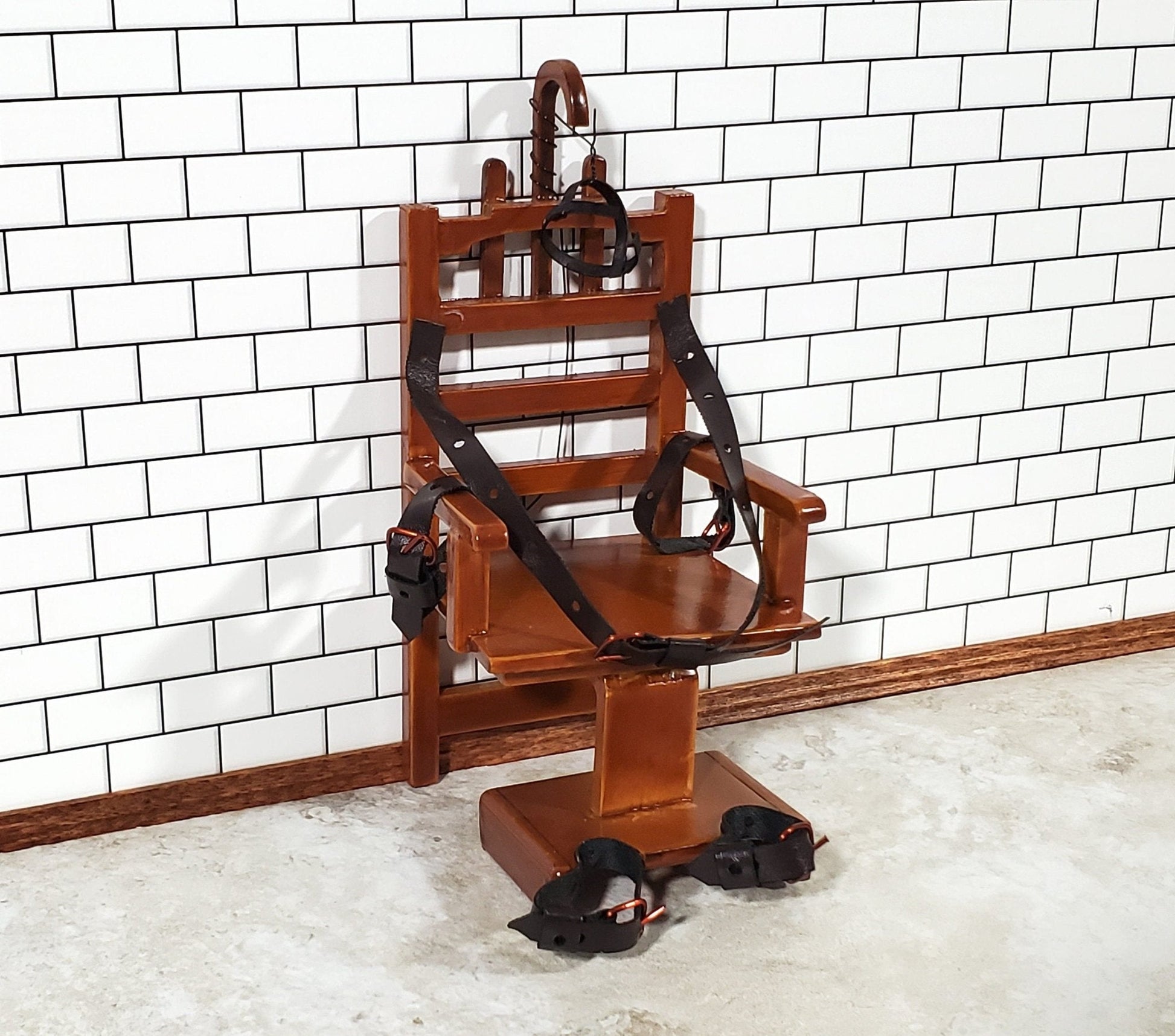 Dollhouse Electric Chair with Straps Old Sparky 1:12 Scale Miniature Furniture - Miniature Crush