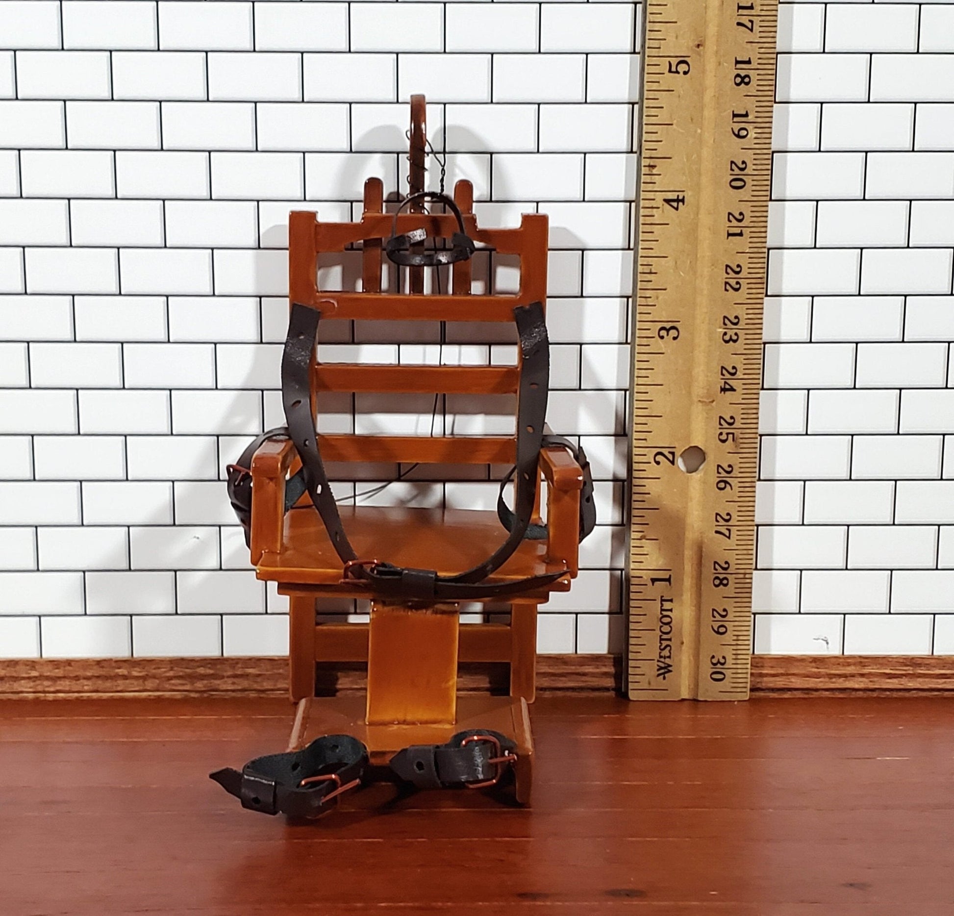 Dollhouse Electric Chair with Straps Old Sparky 1:12 Scale Miniature Furniture - Miniature Crush