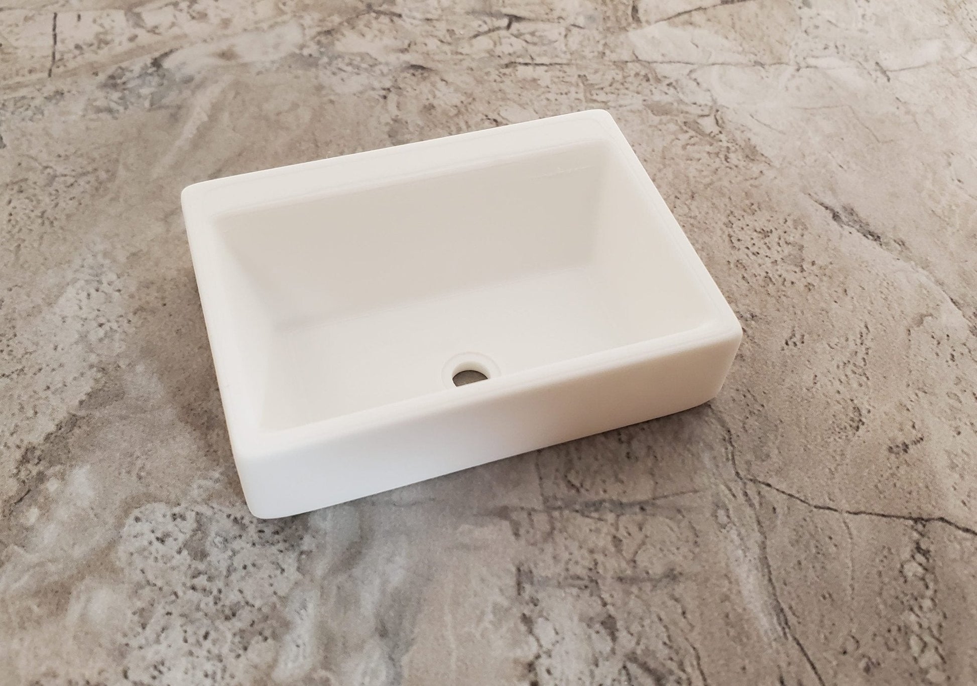 Dollhouse Farmhouse Sink Belfast Butler Style All White 1:12 Scale Miniature - Miniature Crush