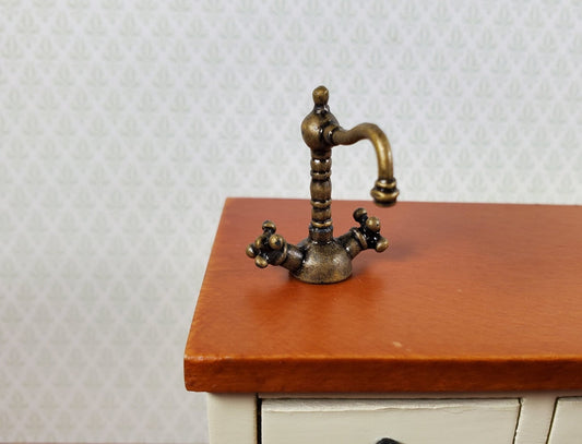 Dollhouse Faucet Tap Kitchen Bathroom Sink 1:12 Scale Miniature Antique Bronze - Miniature Crush