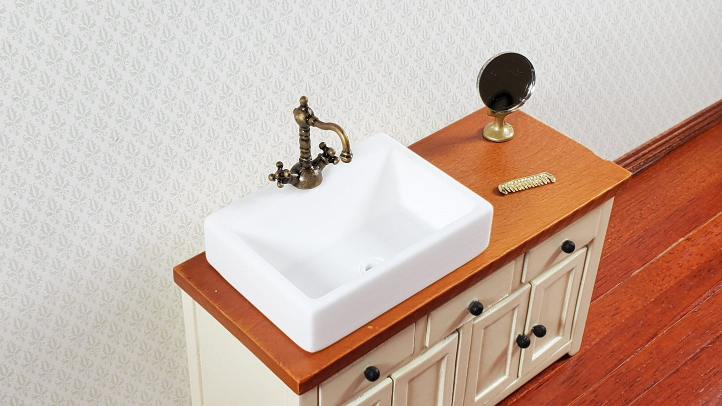 Dollhouse Faucet Tap Kitchen Bathroom Sink 1:12 Scale Miniature Antique Bronze - Miniature Crush