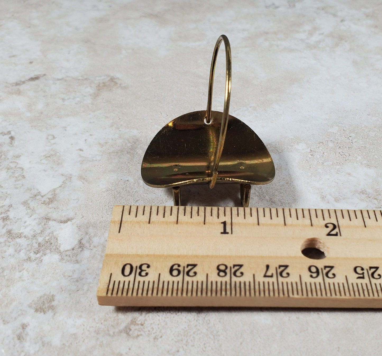 Dollhouse Fireplace Log Rack Holder with Handle Gold Metal 1:12 Scale Miniature - Miniature Crush