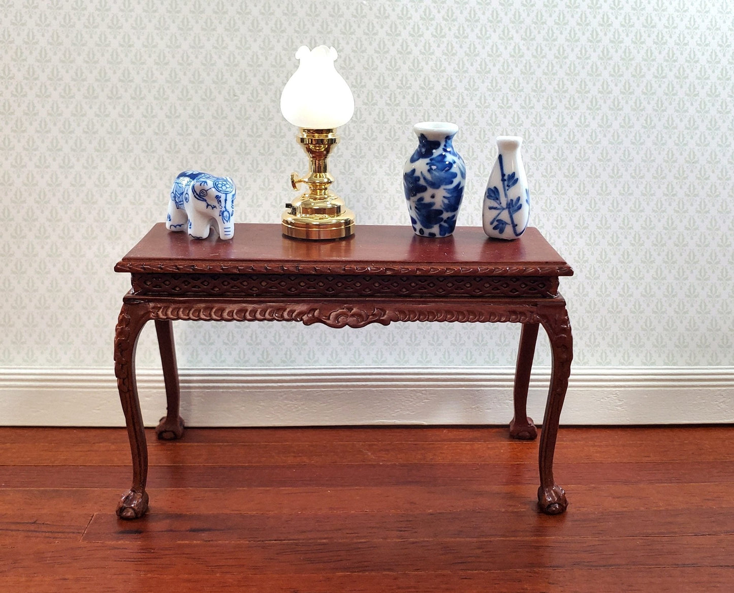Dollhouse Flower Vase Blue & White Decorative Ceramic 1:12 Scale Miniature - Miniature Crush