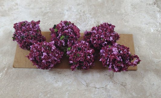 Dollhouse Flowering Shrub Burgundy Mauve Small Bush Round 1:12 Scale Miniature - Miniature Crush