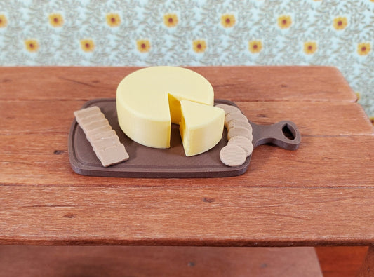 Dollhouse Food Cheese Cheese and Crackers on Cutting Board 1:12 Scale Miniatures - Miniature Crush