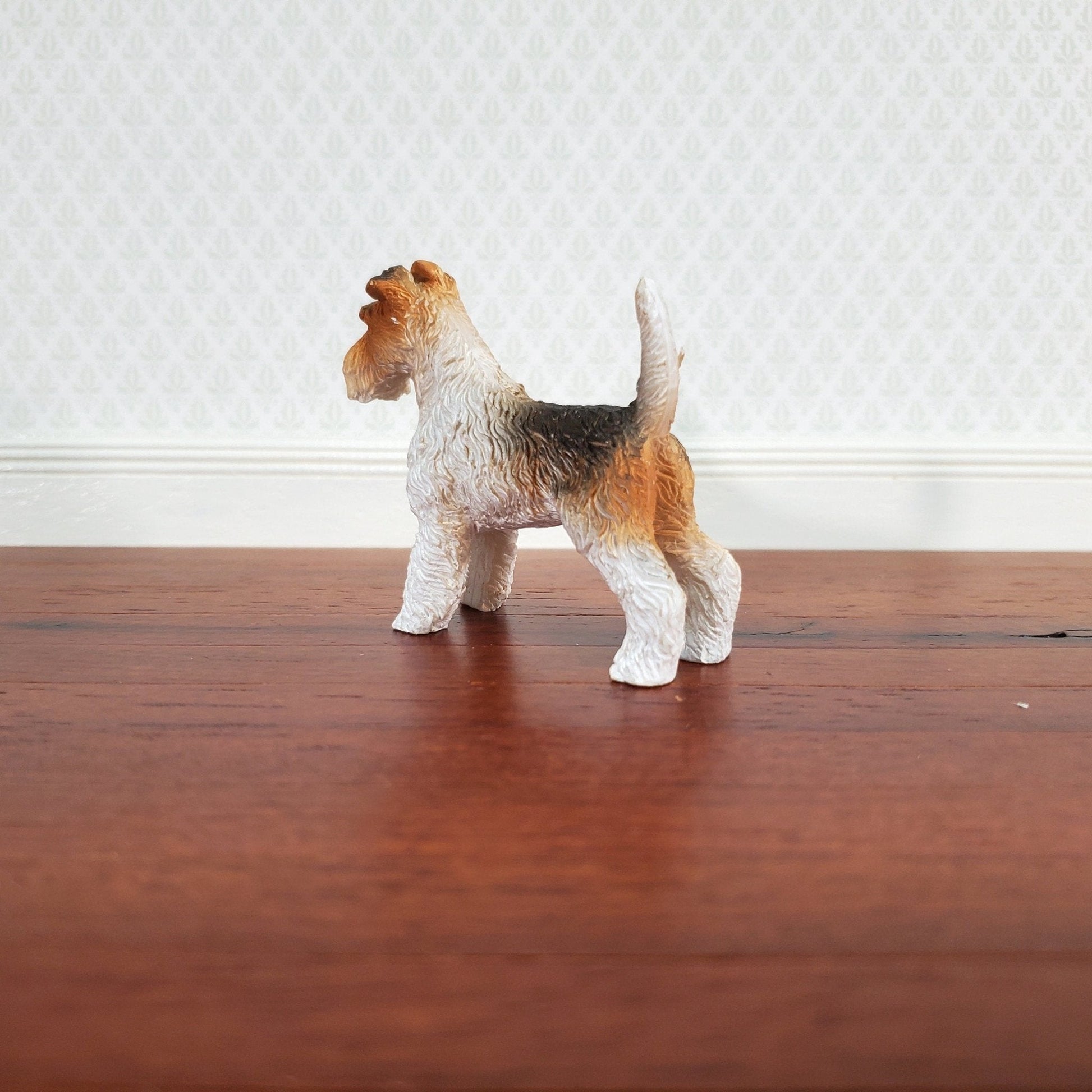 Dollhouse Fox Terrier Puppy Dog 1:12 Scale Miniature Pet Standing - Miniature Crush