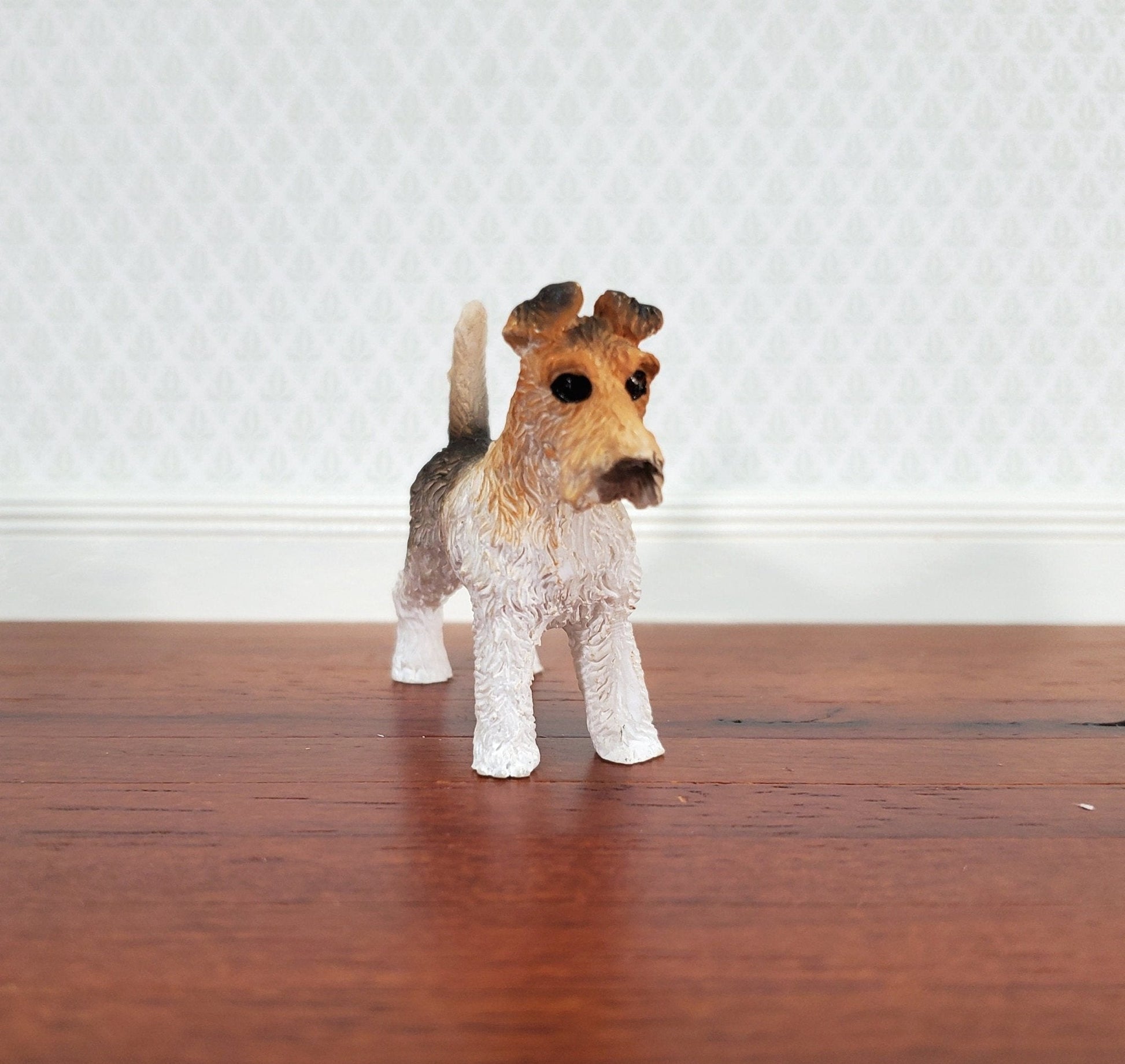 Dollhouse Fox Terrier Puppy Dog 1:12 Scale Miniature Pet Standing - Miniature Crush