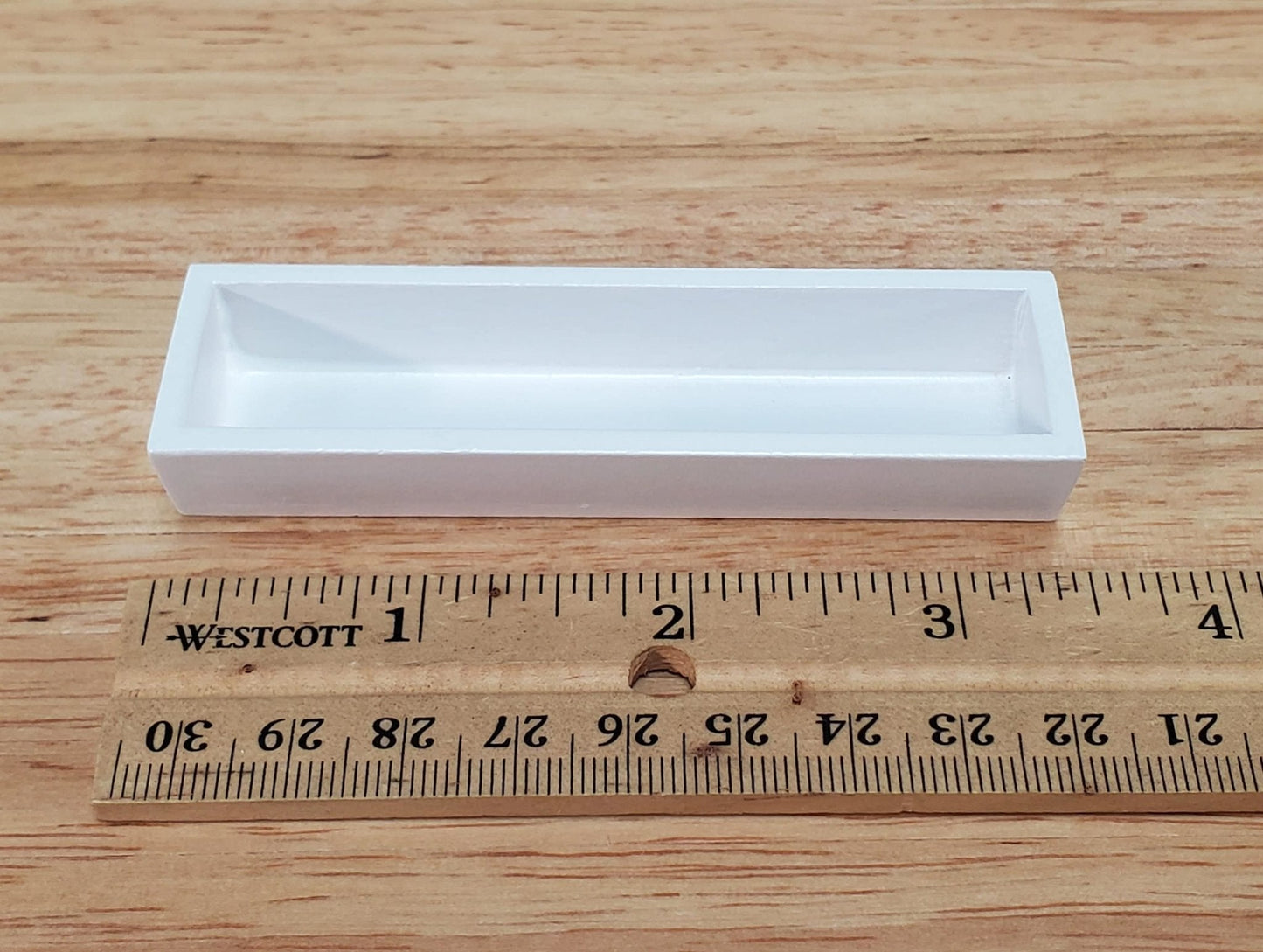 Dollhouse Garden Window or Flower Box White Wood 1:12 Scale Miniature 3 7/16" long - Miniature Crush