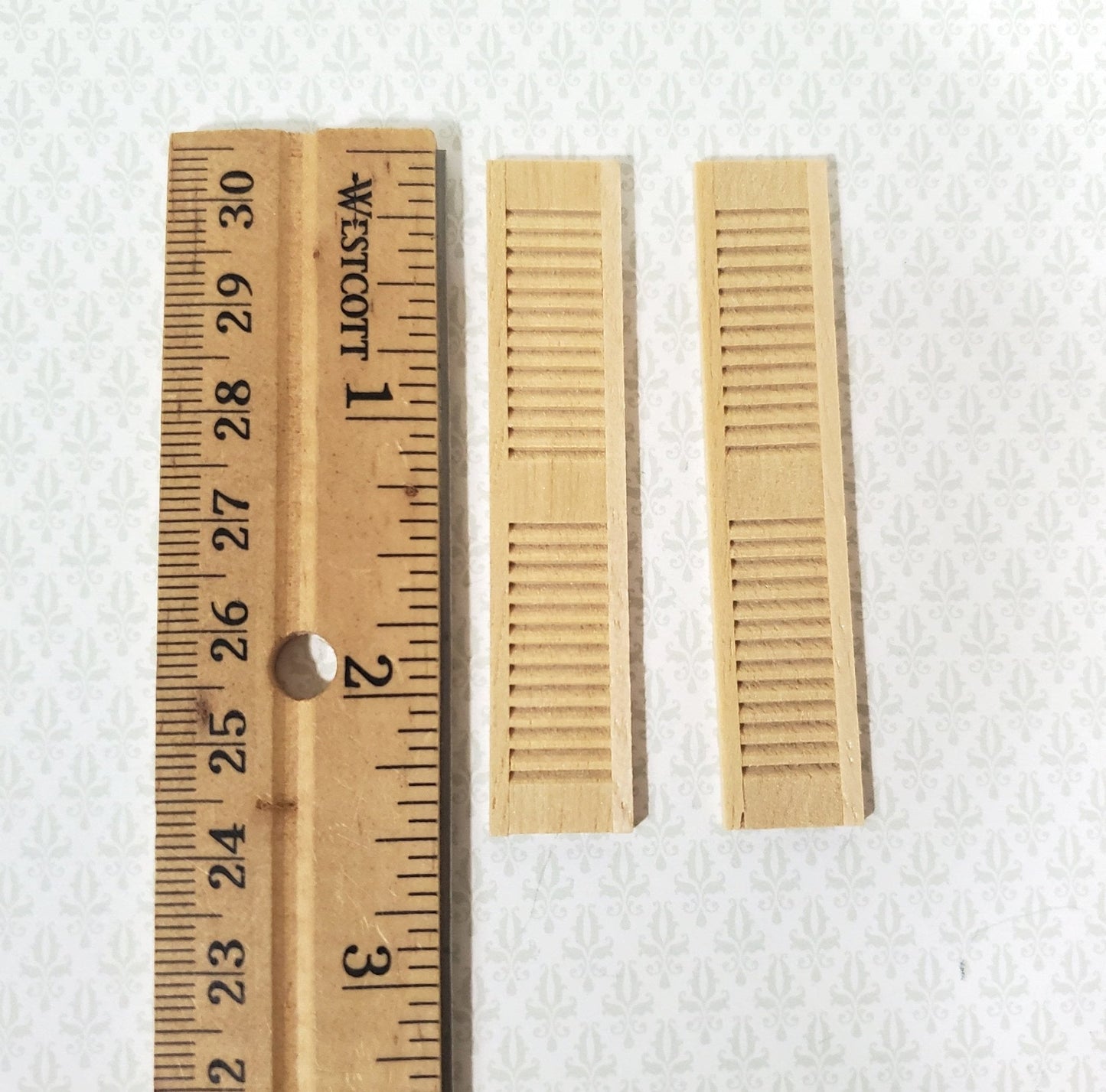 Dollhouse Half Scale 1:24 Shutters Louvered 1 Pair Wood 2 1/2" x 1/2" HWH5025 Houseworks - Miniature Crush