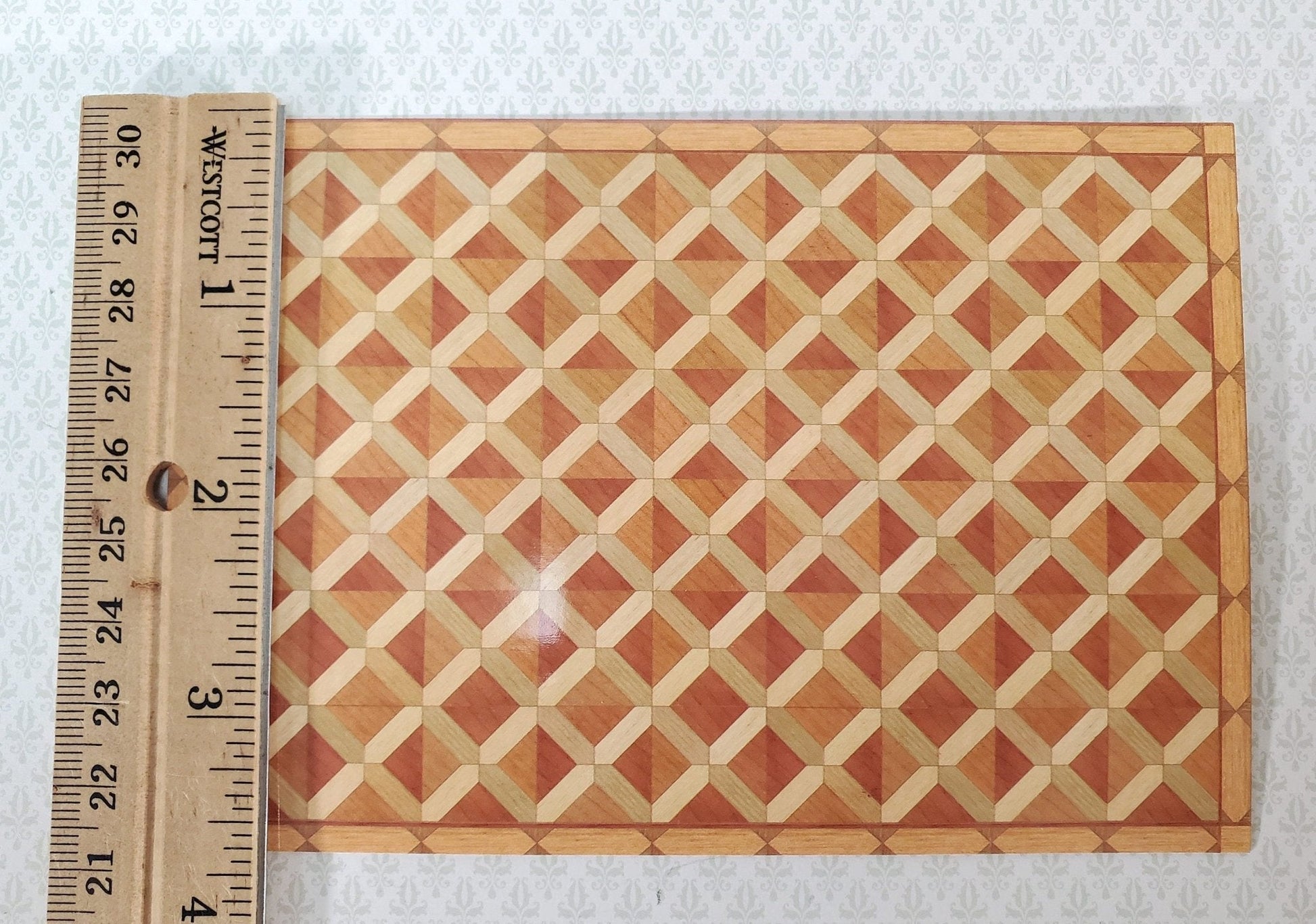 Dollhouse HALF SCALE Faux Parquet Wood Floor Flooring 1:24 Miniature World Model - Miniature Crush