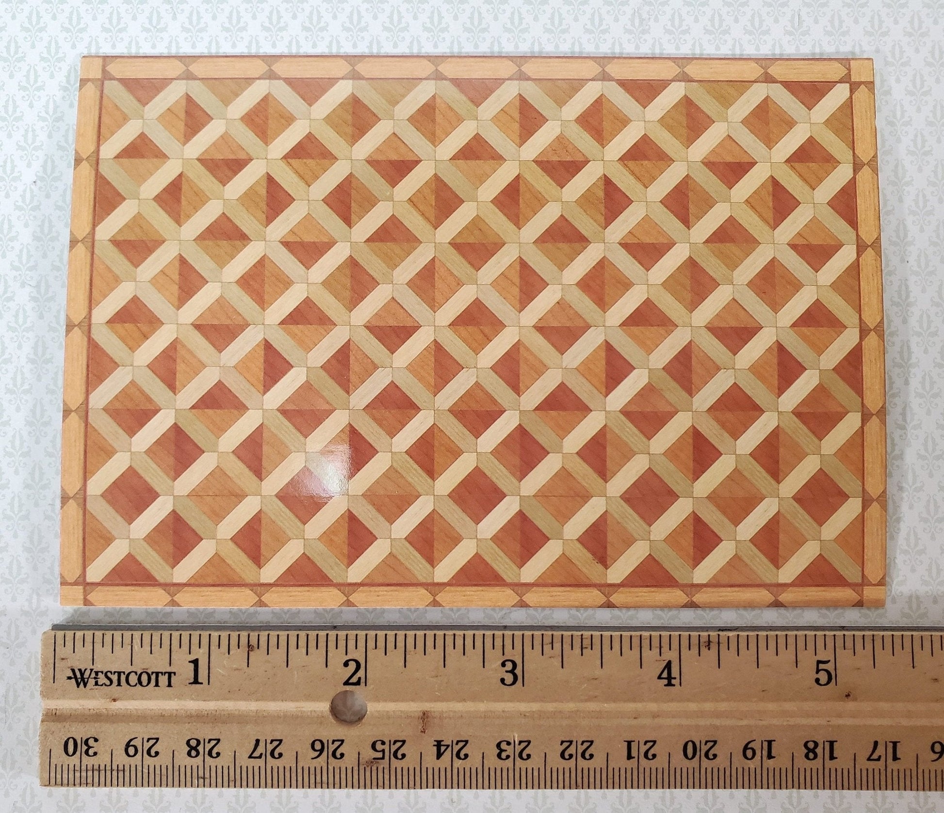 Dollhouse HALF SCALE Faux Parquet Wood Floor Flooring 1:24 Miniature World Model - Miniature Crush