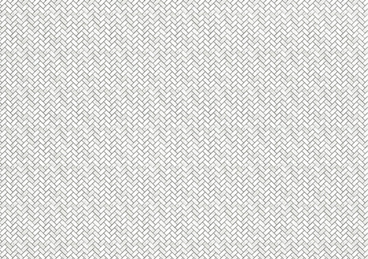Dollhouse HALF SCALE Herringbone Tile Paper Carrara Marble Floor 1:24 Scale Itsy Bitsy - Miniature Crush