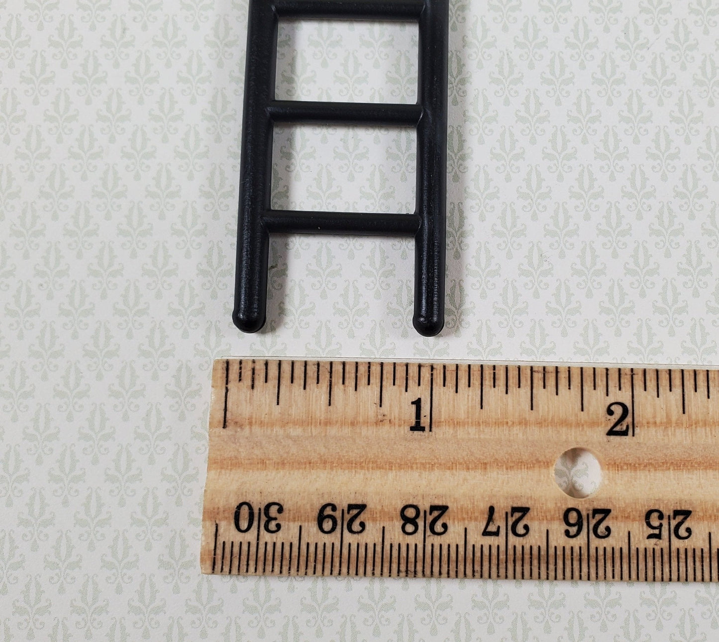 Dollhouse HALF SCALE Ladder 4 11/16 Tall Black Wood 1:24 Miniature Miniature - Miniature Crush