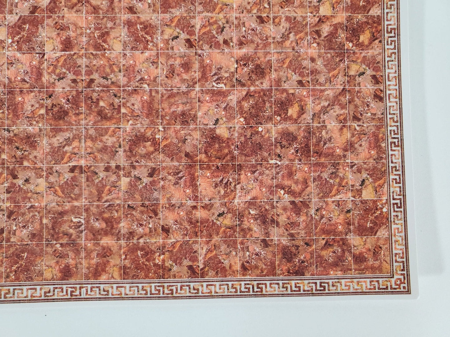 Dollhouse HALF SCALE Marble Tile Sheet with Border Rusty Salmon Floor 1:24 World Model - Miniature Crush