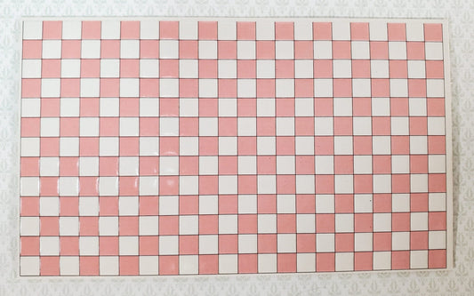 Dollhouse HALF SCALE Wall or Floor Tiles Embossed Pink & White 1:24 Scale World Model - Miniature Crush