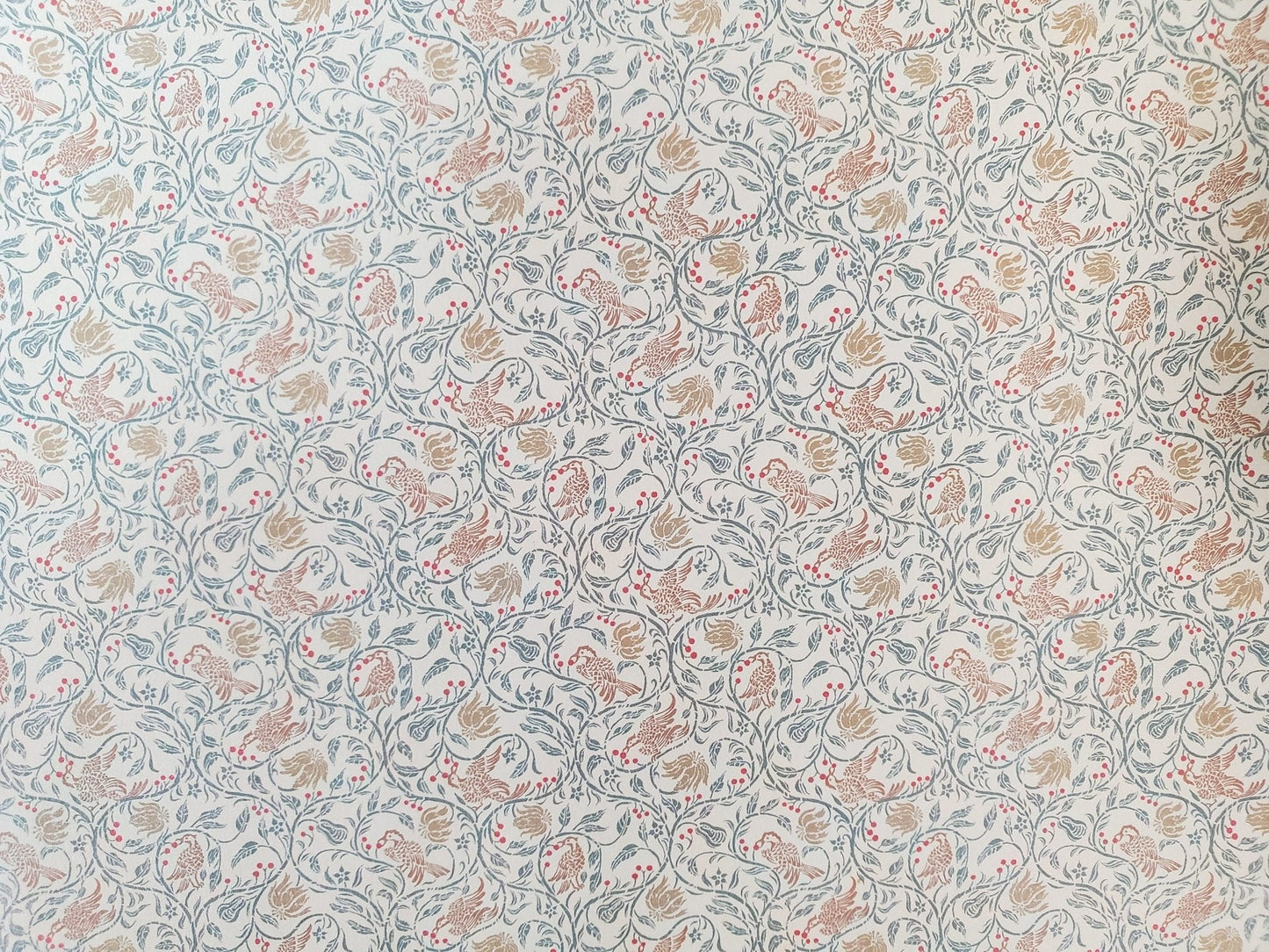 Dollhouse HALF SCALE Wallpaper 3 Sheets "Birds & Berries" 1:24 Scale Victorian or Art Nouveau - Miniature Crush