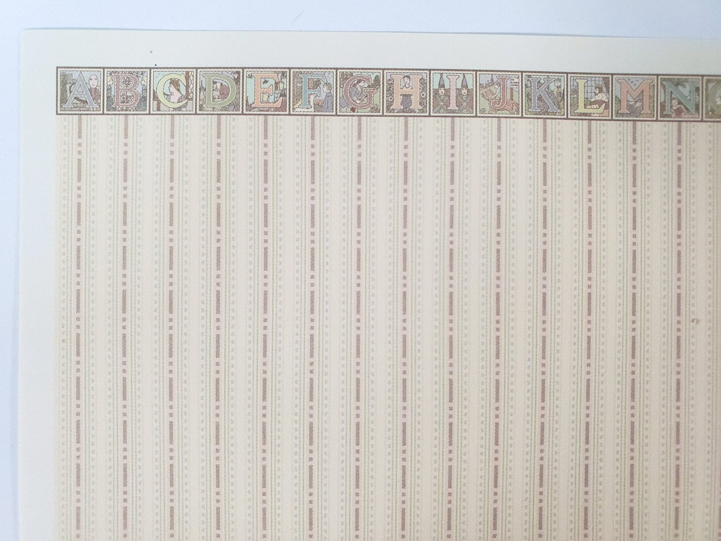 Dollhouse HALF SCALE Wallpaper 3 Sheets Nursery Alphabet "Mother Goose" 1:24 Scale - Miniature Crush