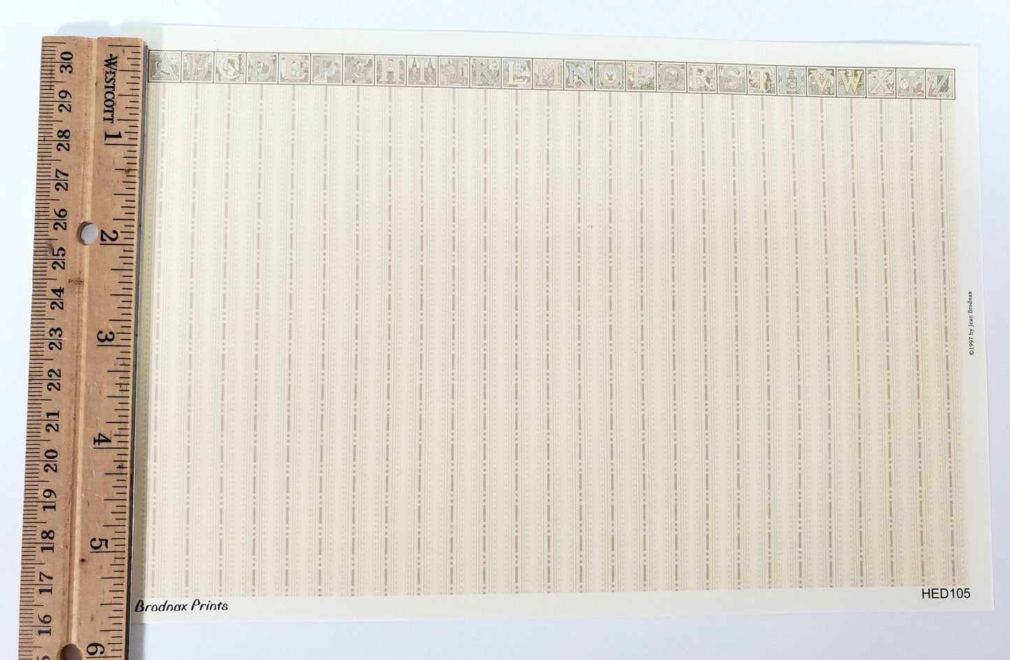 Dollhouse HALF SCALE Wallpaper 3 Sheets Nursery Alphabet "Mother Goose" 1:24 Scale - Miniature Crush