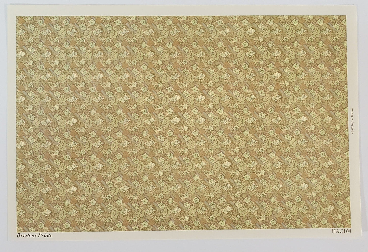 Dollhouse HALF SCALE Wallpaper 3 Sheets Victorian Arts & Crafts Green Leaves "Sissinghurst" 1:24 Scale - Miniature Crush