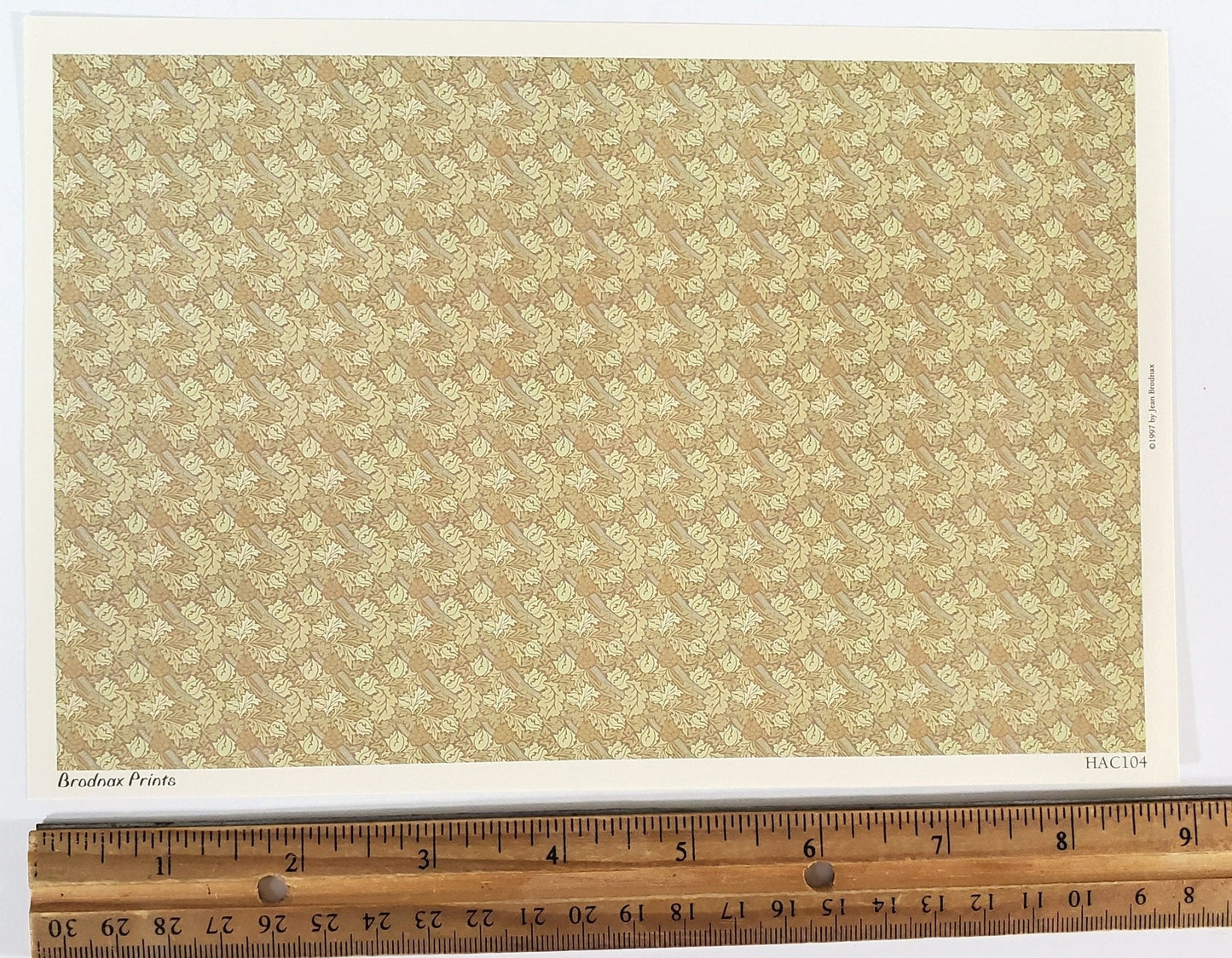 Dollhouse HALF SCALE Wallpaper 3 Sheets Victorian Arts & Crafts Green Leaves "Sissinghurst" 1:24 Scale - Miniature Crush