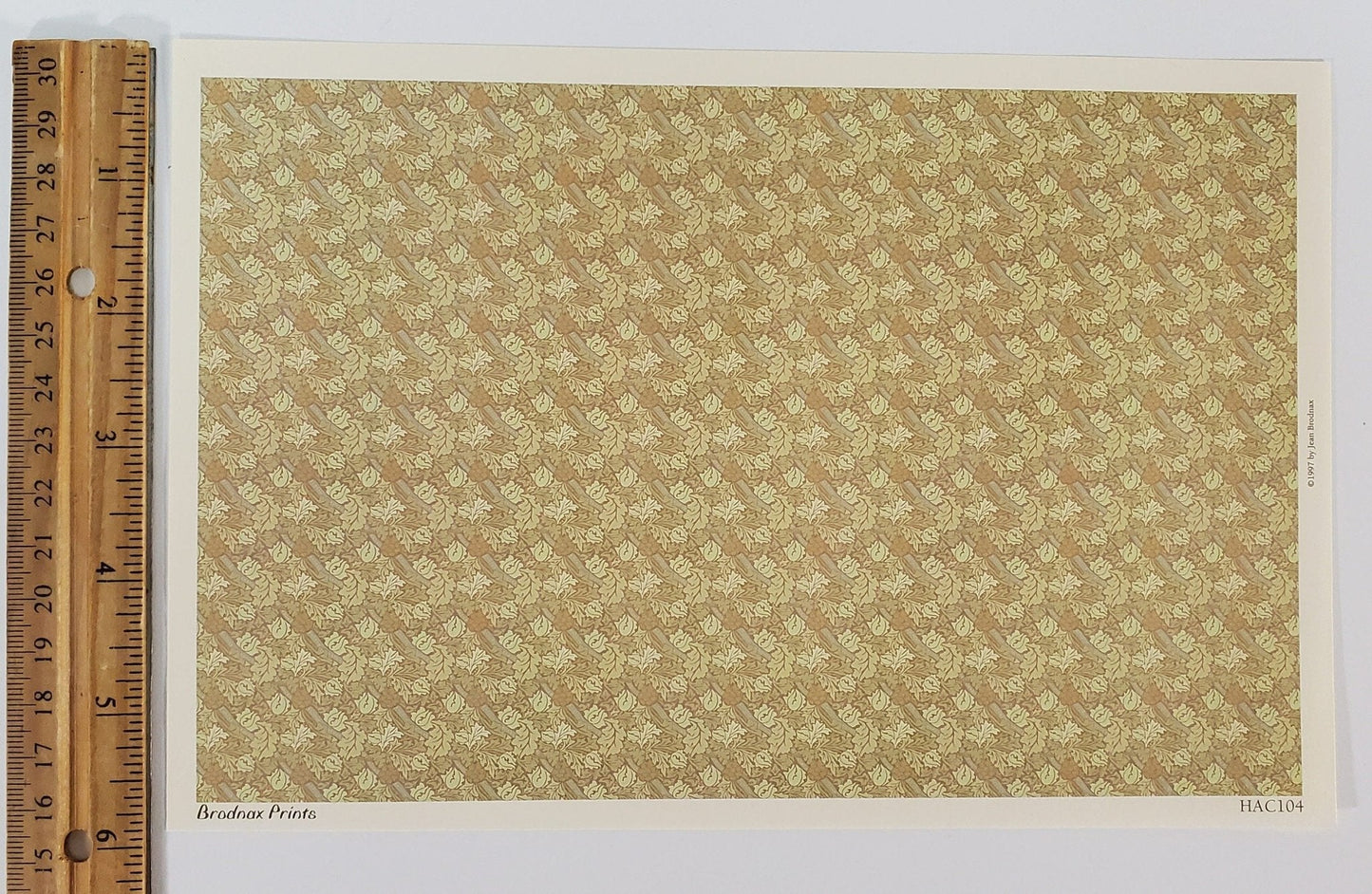Dollhouse HALF SCALE Wallpaper 3 Sheets Victorian Arts & Crafts Green Leaves "Sissinghurst" 1:24 Scale - Miniature Crush