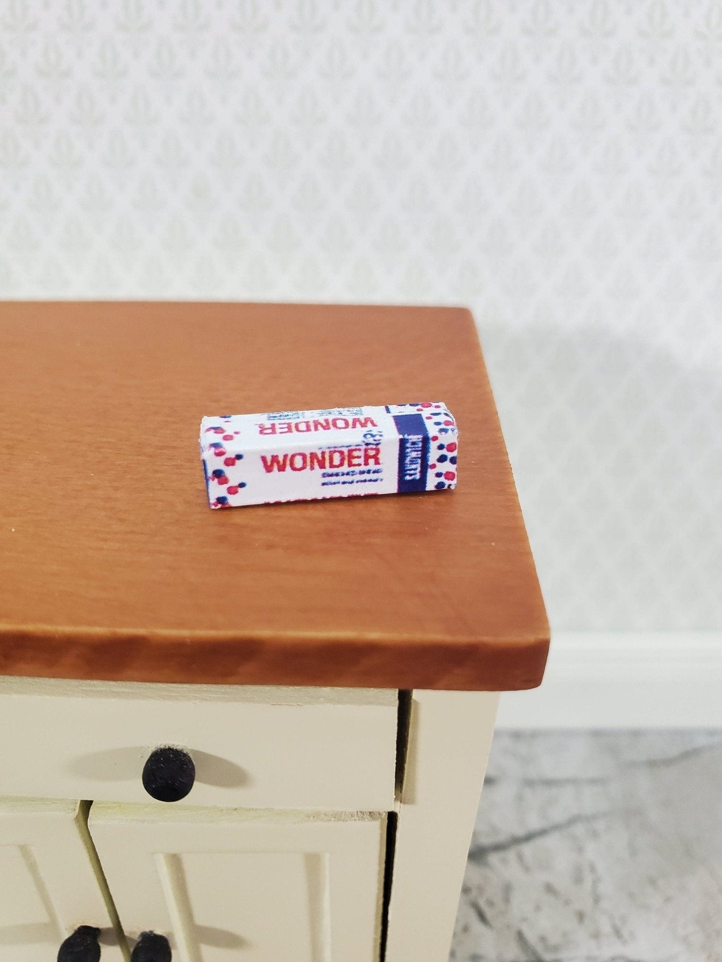 Dollhouse HALF SCALE Wonder Bread Loaf Tiny 1:24 Miniature Food 3/4" Long - Miniature Crush
