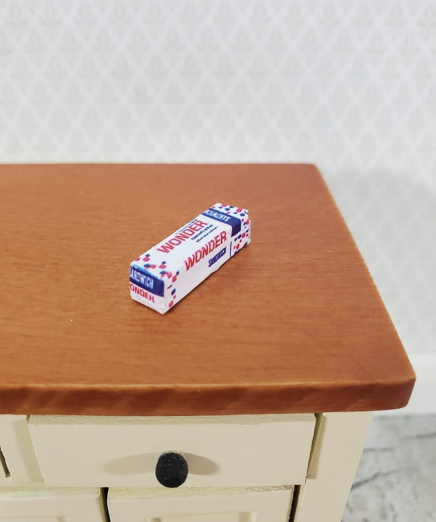 Dollhouse HALF SCALE Wonder Bread Loaf Tiny 1:24 Miniature Food 3/4" Long - Miniature Crush