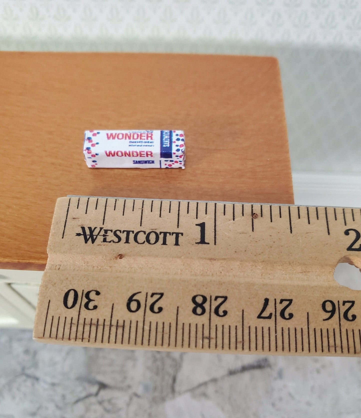 Dollhouse HALF SCALE Wonder Bread Loaf Tiny 1:24 Miniature Food 3/4" Long - Miniature Crush