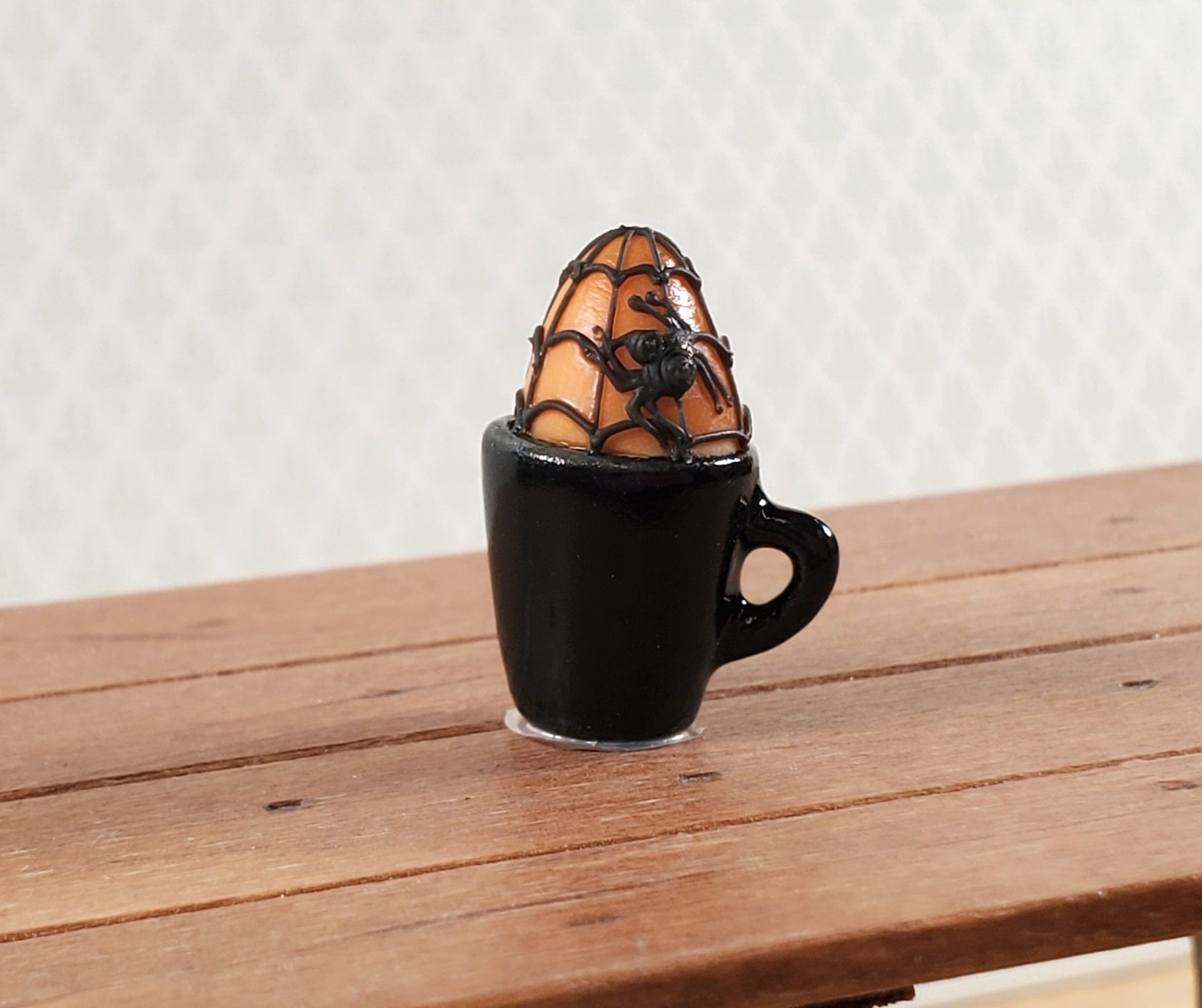 Dollhouse Halloween Cupcake Mug Dessert with Spider 1:12 Scale Miniature Food - Miniature Crush
