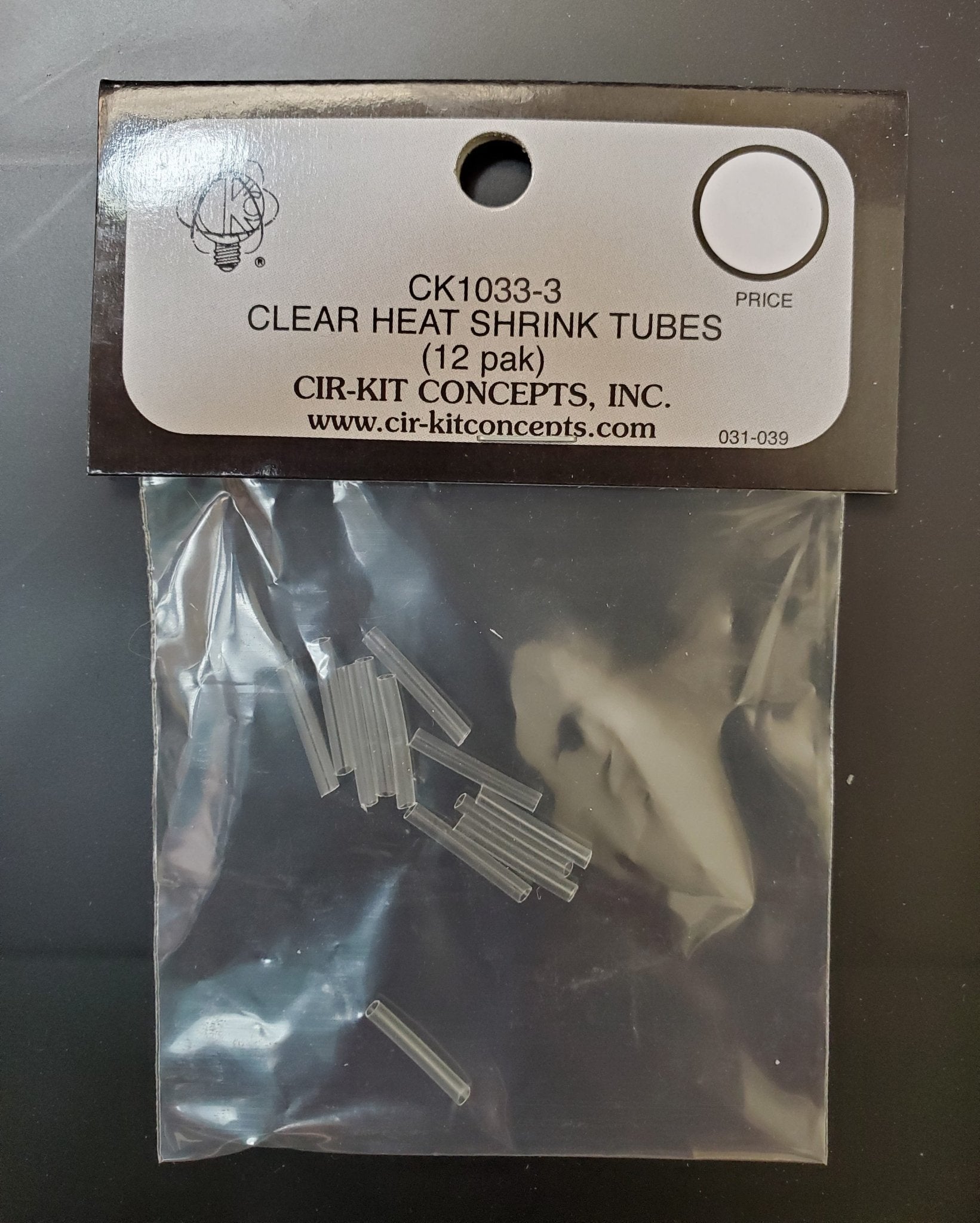 Dollhouse Heat Shrink Tubes Clear 12 Pack by Cir-Kit Concepts CK1033-3 - Miniature Crush