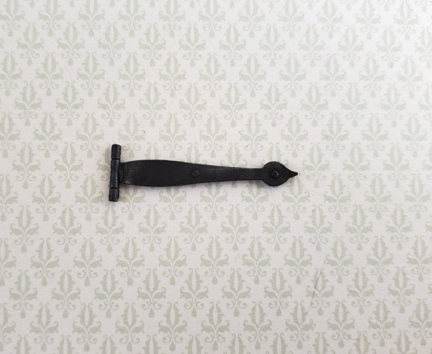 Dollhouse Hinge Non-Working Large Antique Tudor Style Black 1:12 Scale Miniature - Miniature Crush
