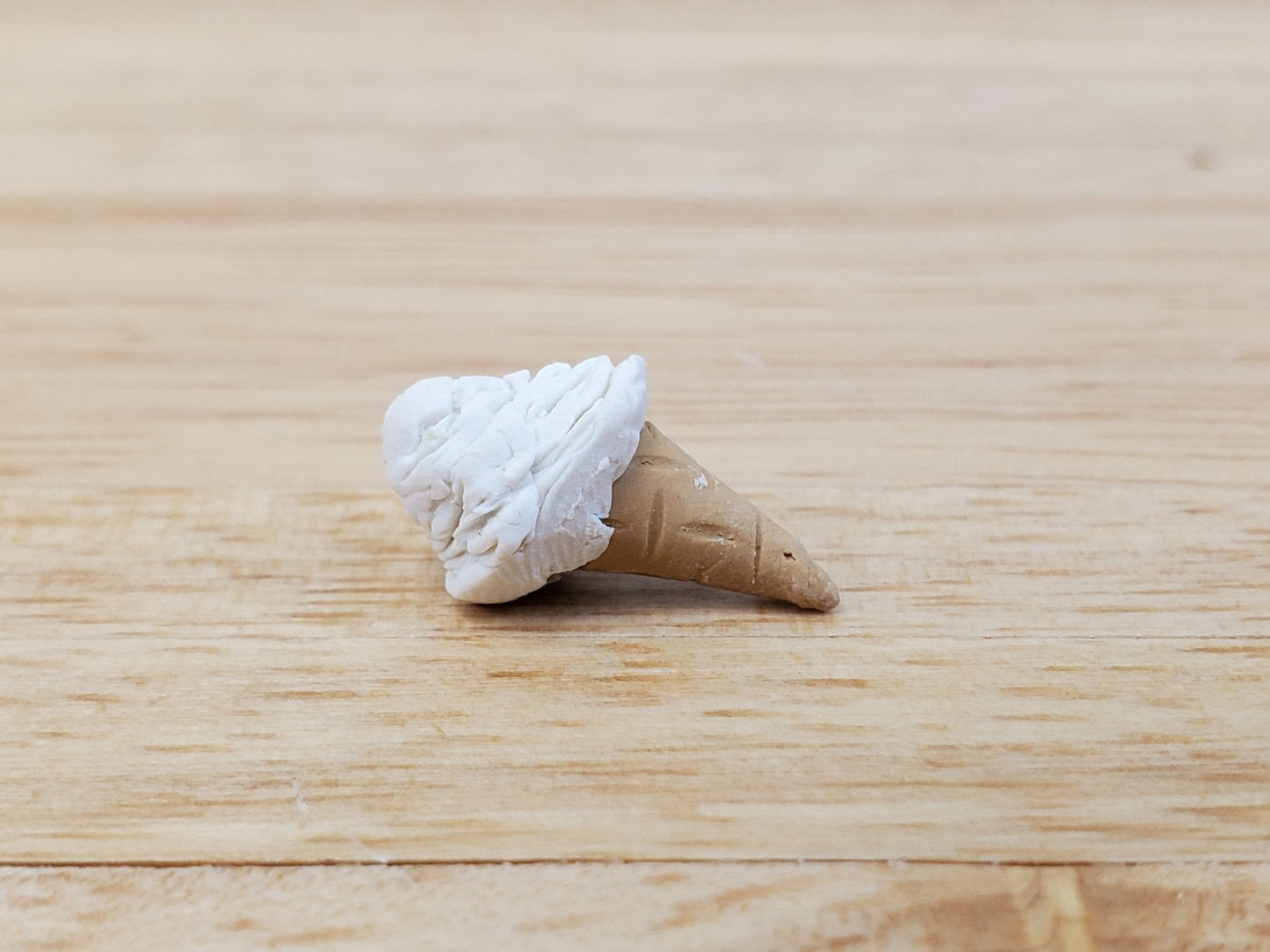 Dollhouse Ice Cream Cone Vanilla 1:12 Scale Miniature Food Hand Crafted