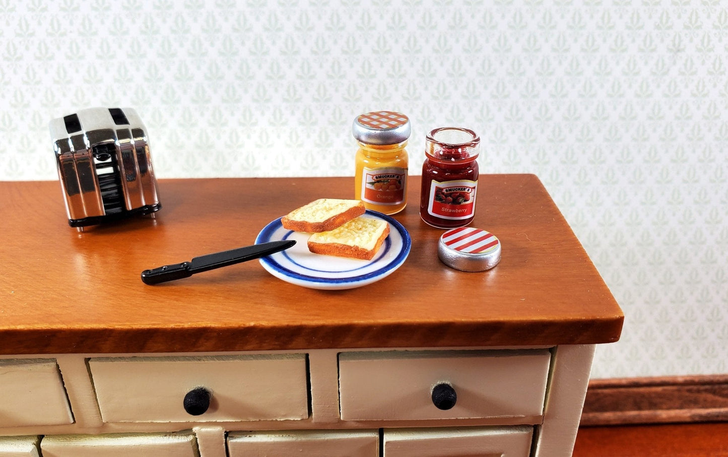 Dollhouse Jelly Jam Set Strawberry an Orange Marmalade 1:12 Scale Miniature Food - Miniature Crush