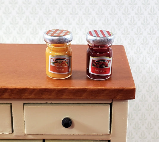 Dollhouse Jelly Jam Set Strawberry an Orange Marmalade 1:12 Scale Miniature Food - Miniature Crush