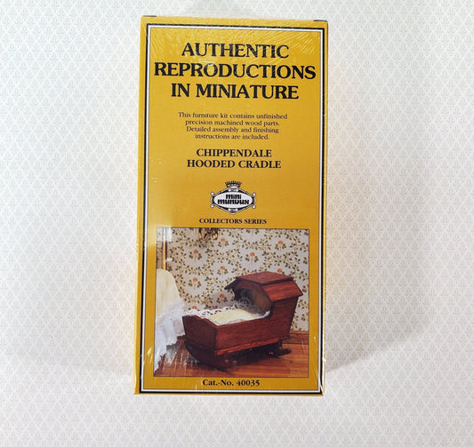 Dollhouse KIT Cradle Crib for Nursery Chippendale Hooded Style 1:12 Scale Miniature Mini Mundus - Miniature Crush