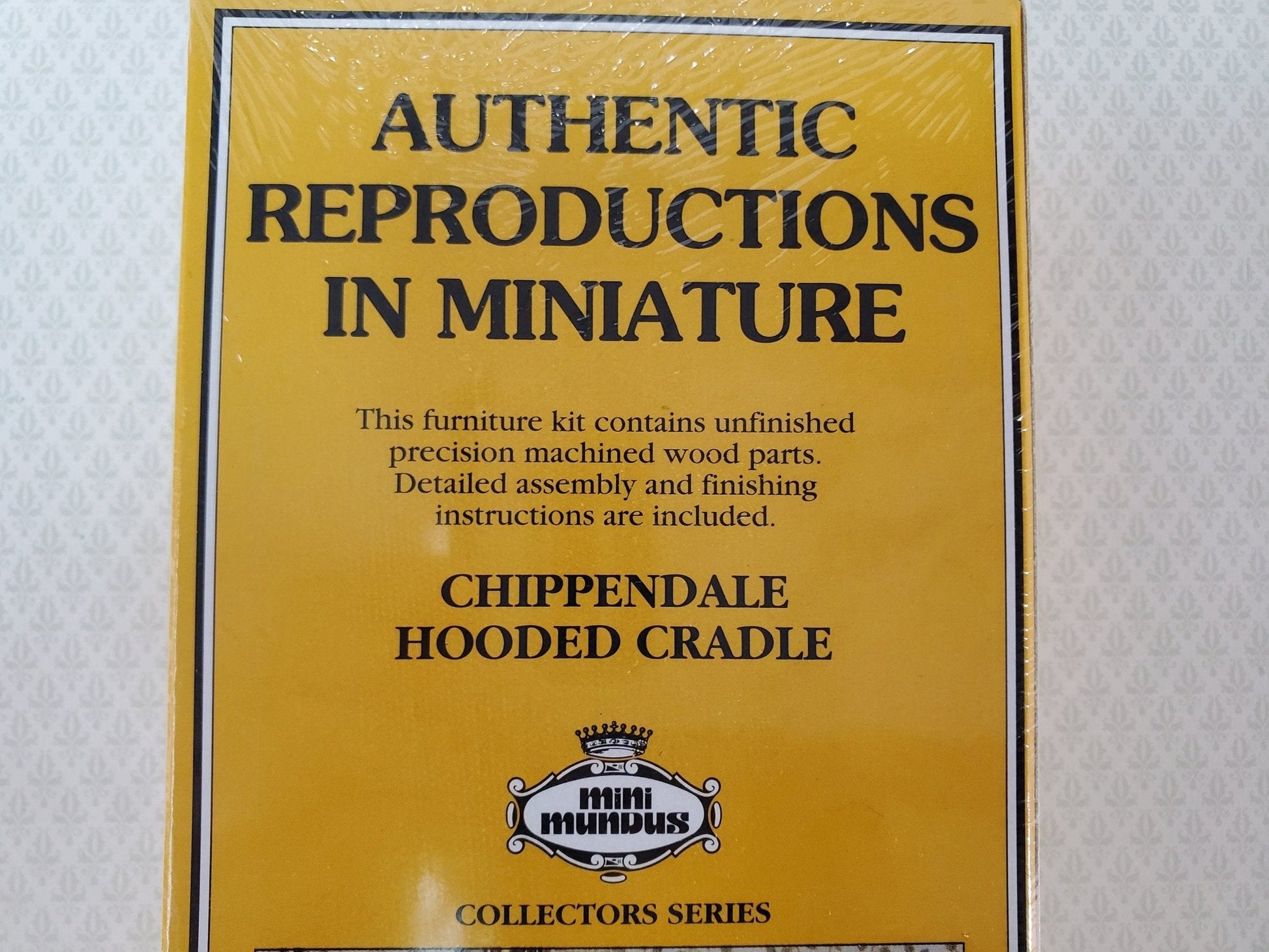 Dollhouse KIT Cradle Crib for Nursery Chippendale Hooded Style 1:12 Scale Miniature Mini Mundus - Miniature Crush