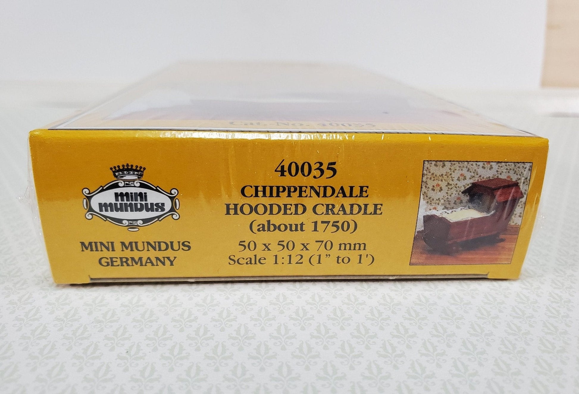 Dollhouse KIT Cradle Crib for Nursery Chippendale Hooded Style 1:12 Scale Miniature Mini Mundus - Miniature Crush