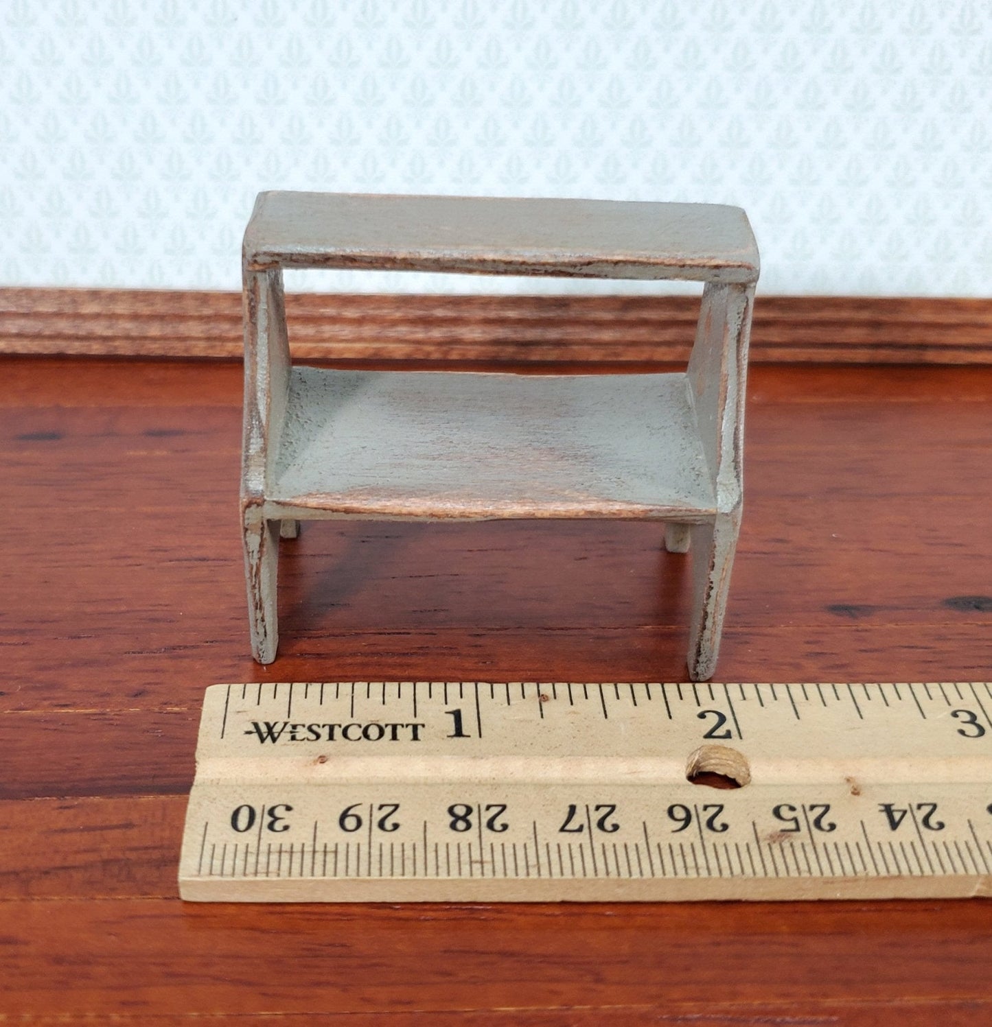Dollhouse KIT Large Step Stool Library or Bed Steps 1:12 Scale Easy to Assemble - Miniature Crush