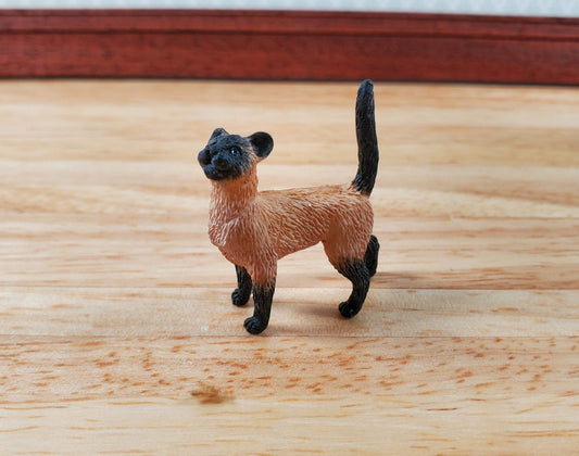 Dollhouse Kitten Siamese Kitty Cat Standing Tail Up 1:12 Scale Miniature Pet - Miniature Crush