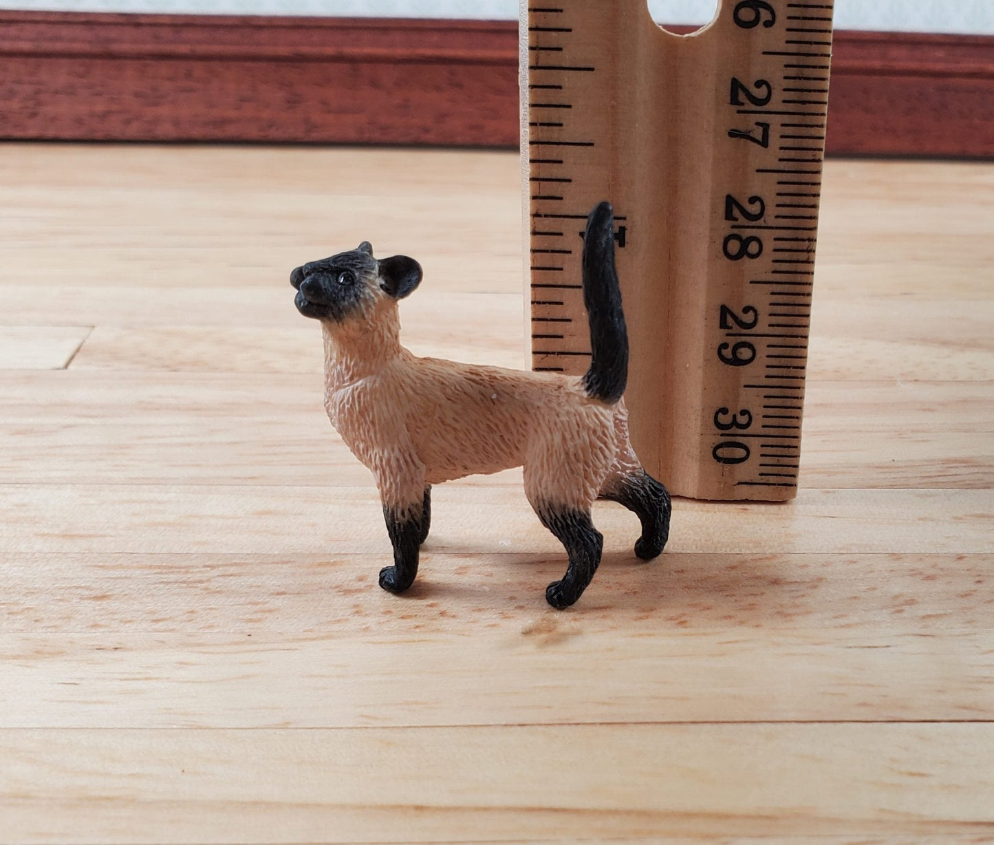 Dollhouse Kitten Siamese Kitty Cat Standing Tail Up 1:12 Scale Miniature Pet - Miniature Crush