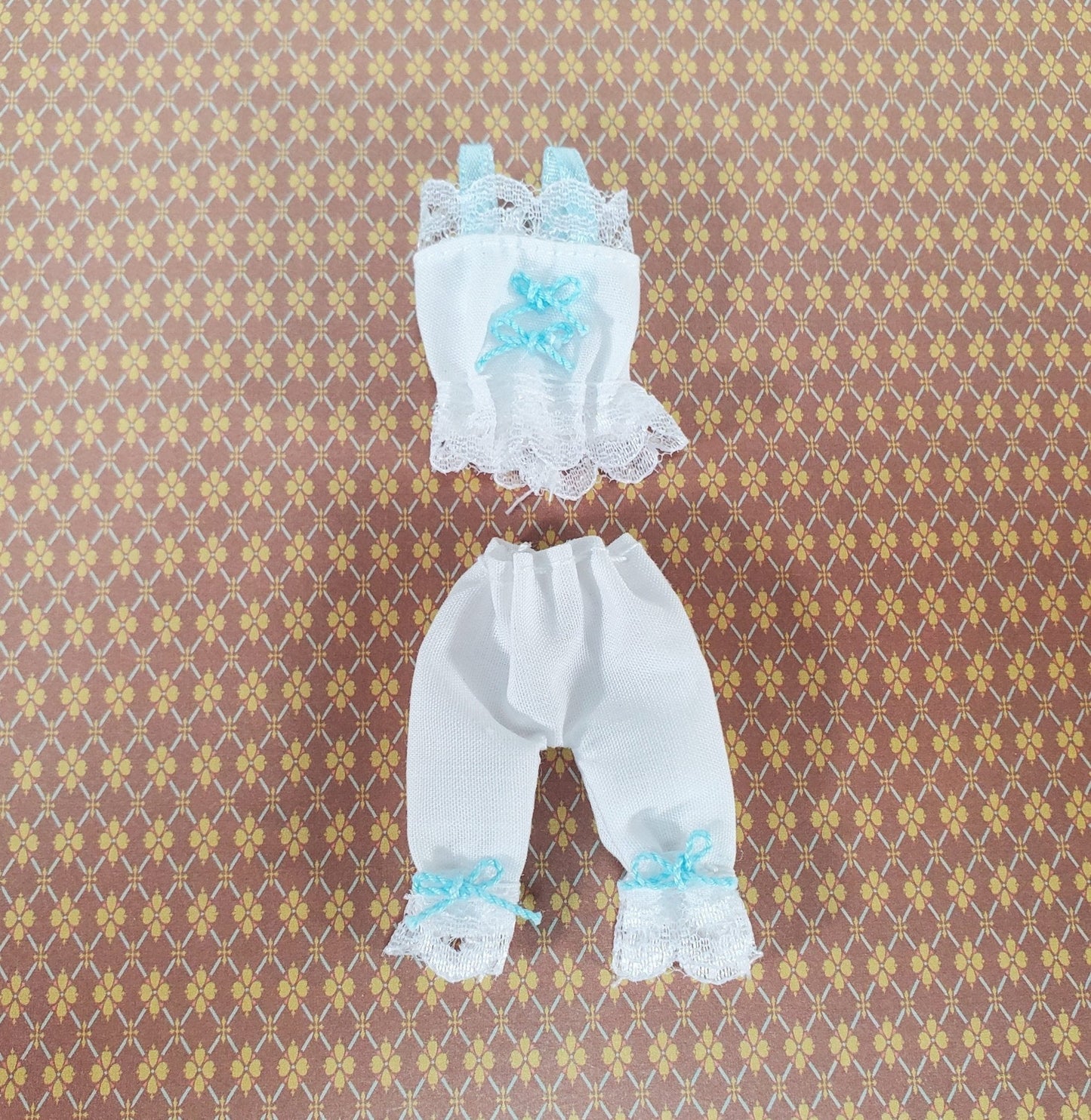 Dollhouse Ladies Lingerie Bloomers White & Blue 1:12 Scale Decoration Only - Miniature Crush