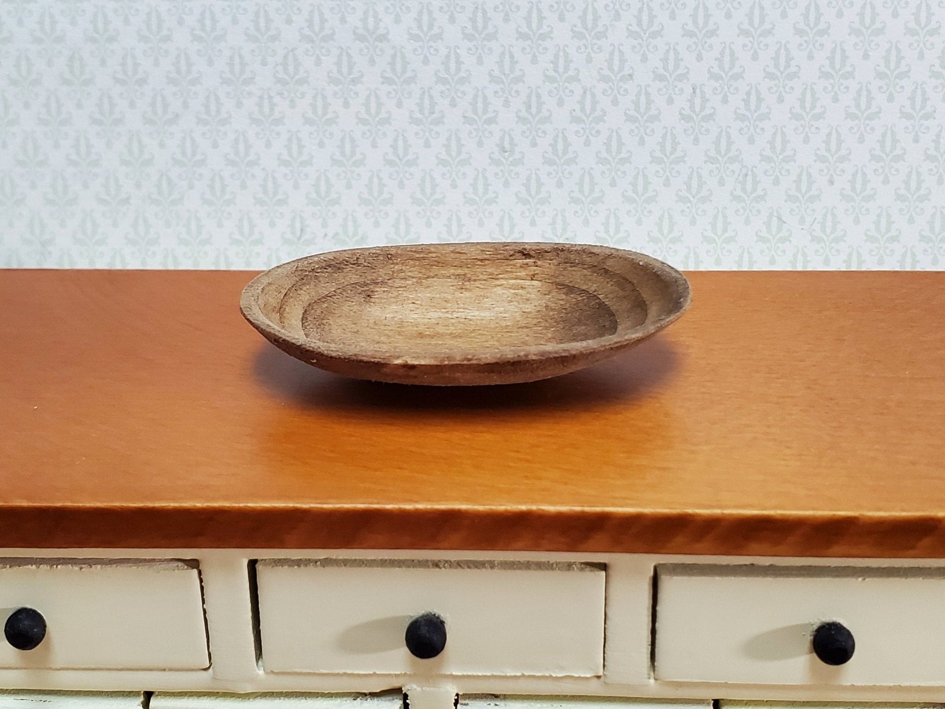 Dollhouse Large Carved Wood Bowl Miniature Sir Thomas Thumb for Fruit or Bread - Miniature Crush