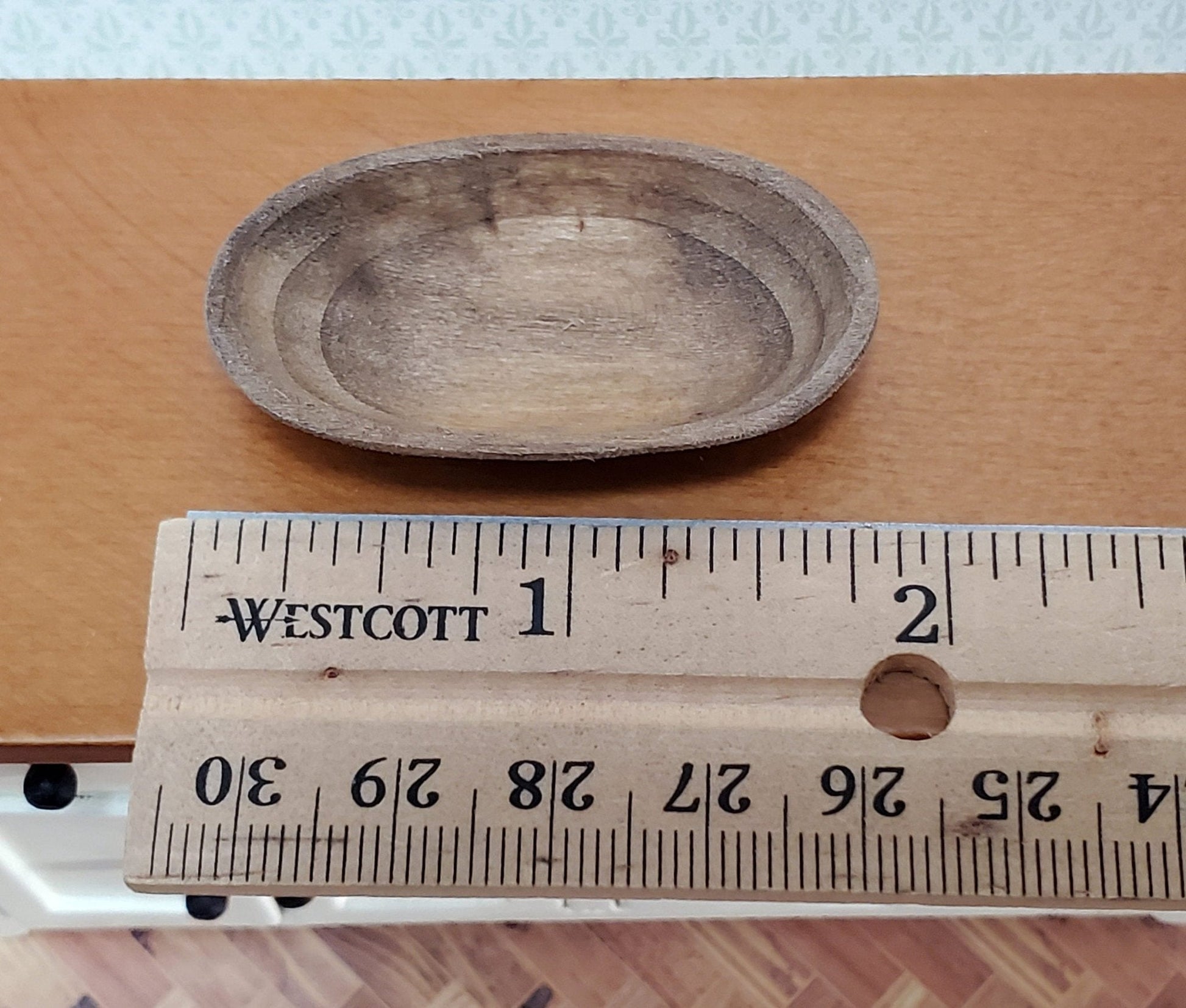 Dollhouse Large Carved Wood Bowl Miniature Sir Thomas Thumb for Fruit or Bread - Miniature Crush