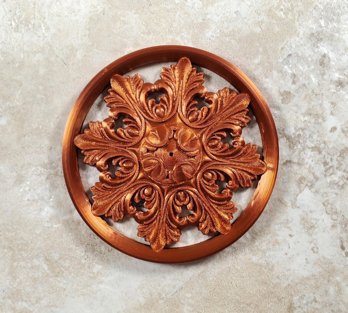 Dollhouse Large Ceiling Rose Medallion 1:12 Scale Ornament Miniature 3 1/4" Wide - Miniature Crush