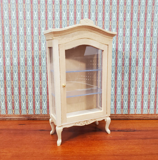 Dollhouse Large Curio Cabinet with Door Unpainted Wood 1:12 Scale Miniature Furniture - Miniature Crush