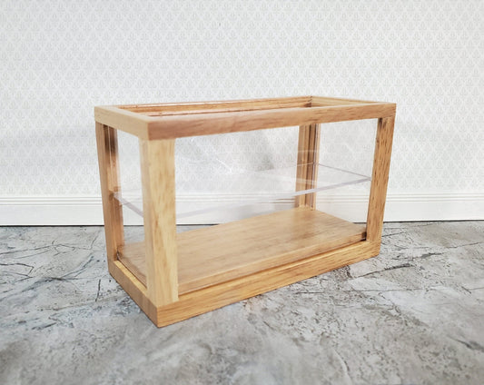 Dollhouse Low Display Case for Bakery Store or Shop 1:12 Scale Furniture Light Oak - Miniature Crush