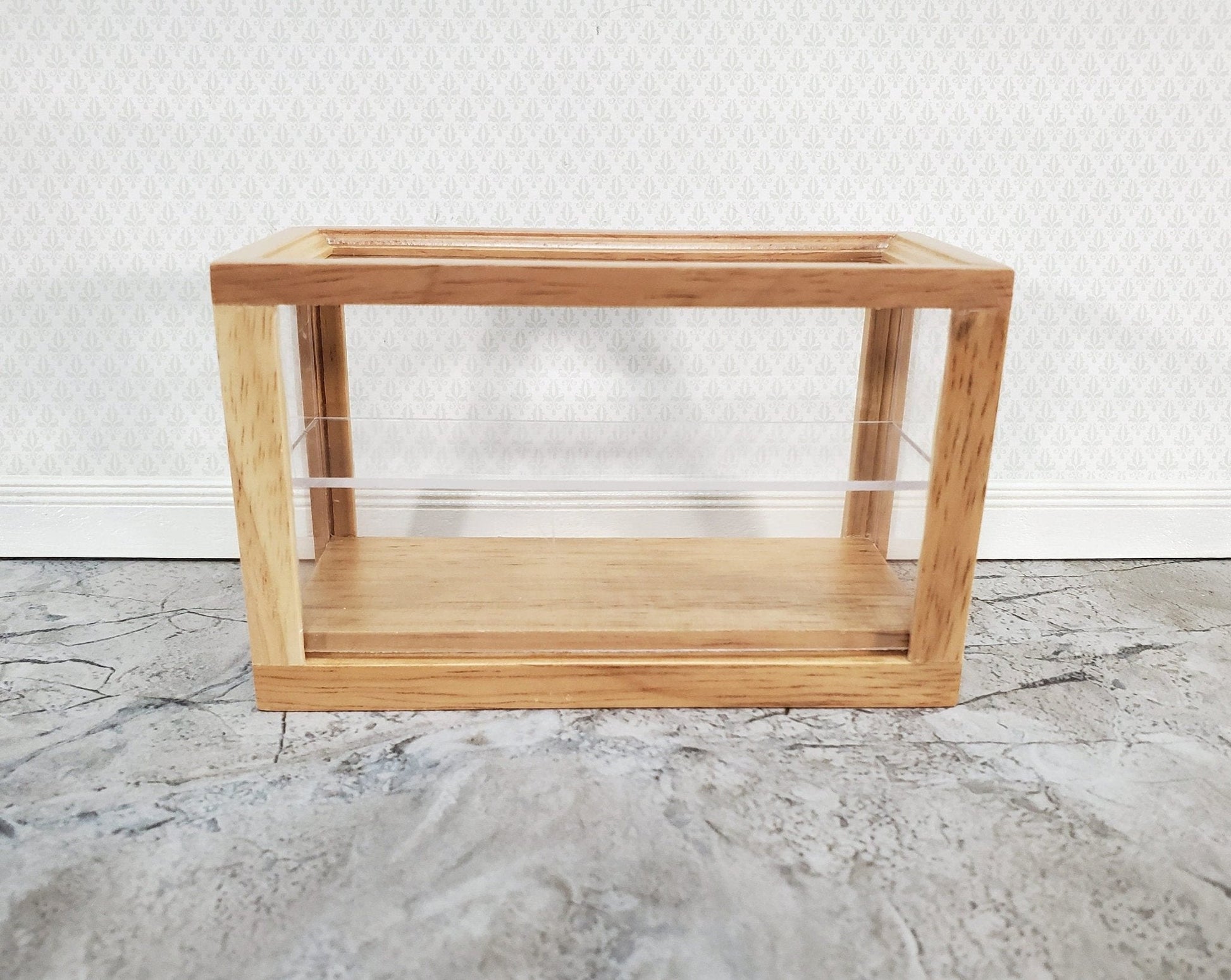 Dollhouse Low Display Case for Bakery Store or Shop 1:12 Scale Furniture Light Oak - Miniature Crush