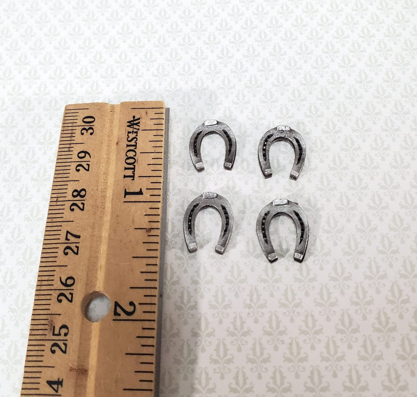 Dollhouse Lucky Horseshoes x4 Metal 1:12 Scale Miniatures by Sir Thomas Thumb - Miniature Crush