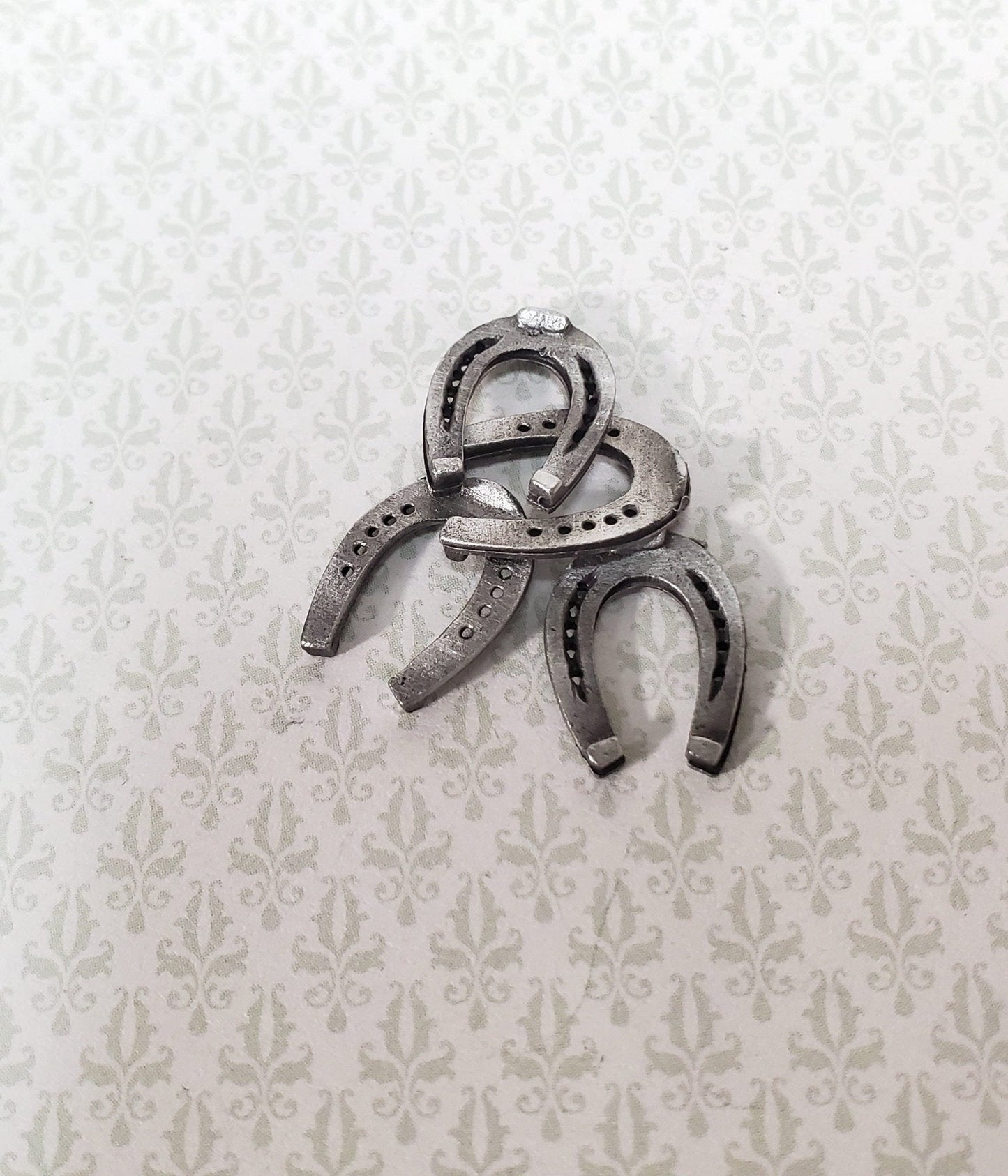 Dollhouse Lucky Horseshoes x4 Metal 1:12 Scale Miniatures by Sir Thomas Thumb - Miniature Crush